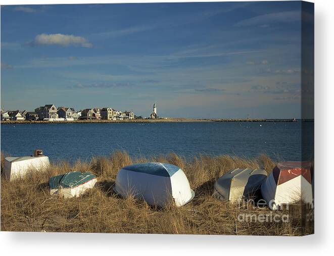 Scituate Canvas Print featuring the photograph Scituate Harbor Boats by Amazing Jules