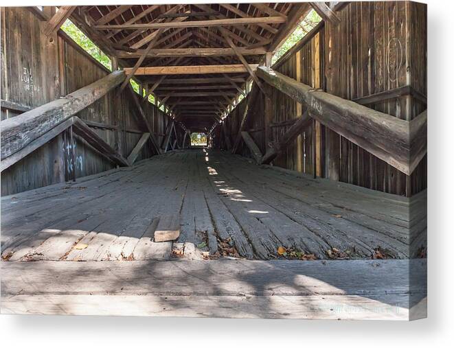 Scott Covered Bridge Canvas Print featuring the photograph Scott Covered Bridge by Vance Bell