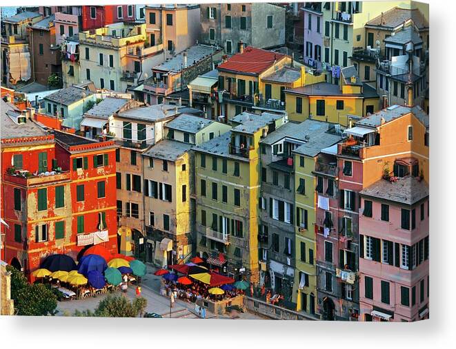 Tranquility Canvas Print featuring the photograph Sea Front, Vernazza by Trevor Cole Alternative Visions Photography