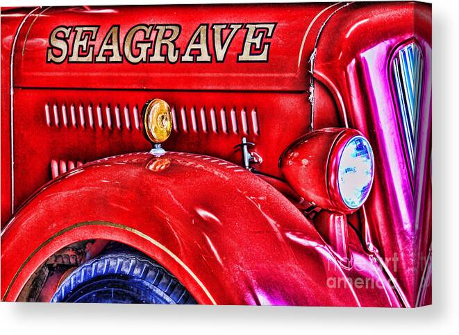 Firehouse Canvas Print featuring the photograph Seagrave By Diana Sainz by Diana Raquel Sainz
