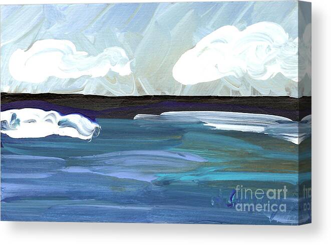 Seascape Canvas Print featuring the painting Seascape 23 by Helena M Langley