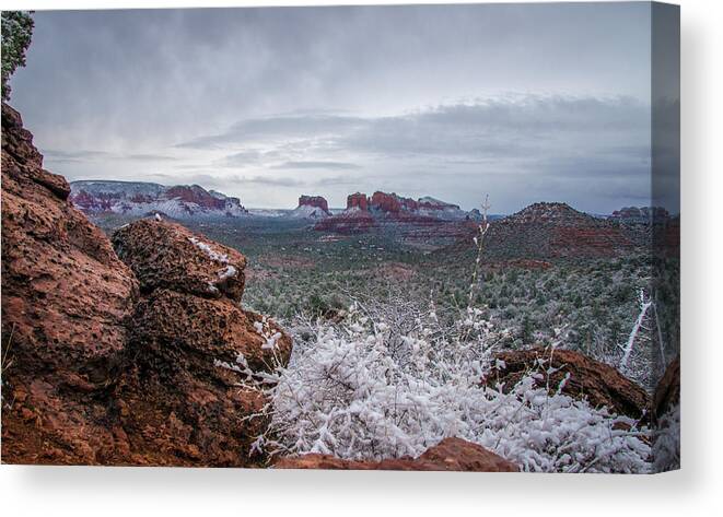 Sedona Canvas Print featuring the photograph Sedona in Winter 08 by Will Wagner