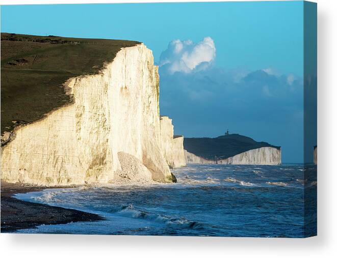Scenics Canvas Print featuring the photograph Seven Sisters From Cuckmere Haven Beach by James Warwick