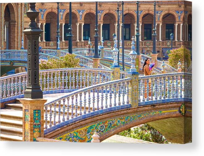 Albumspagna Canvas Print featuring the photograph Sevilla in Spain by Francesco Riccardo Iacomino