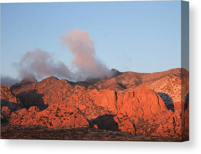 Mountains Canvas Print featuring the photograph Shadows of the past by Kathleen Nash