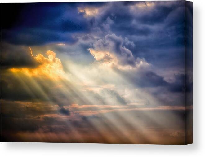 Shaft Canvas Print featuring the photograph Shaft of light by Garry Gay