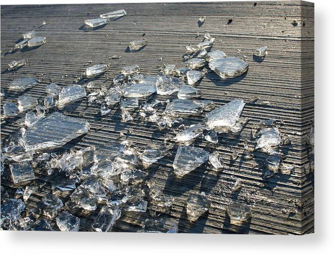 Ice Canvas Print featuring the photograph Shards Of Smashed Ice by Andreas Berthold