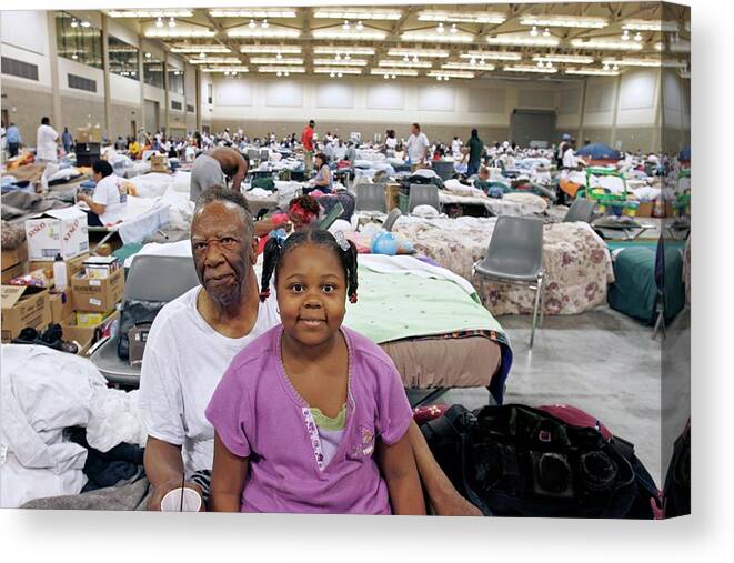 Human Canvas Print featuring the photograph Shelter For Hurricane Katrina Survivors by Jim West