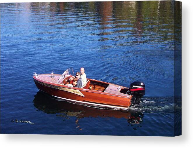 Shepherd Canvas Print featuring the photograph Shepherd Runabout on Lake Sunapee by R B Harper