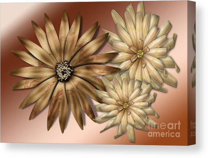 Digital Art Canvas Print featuring the photograph Silk Flowers by Tina M Wenger