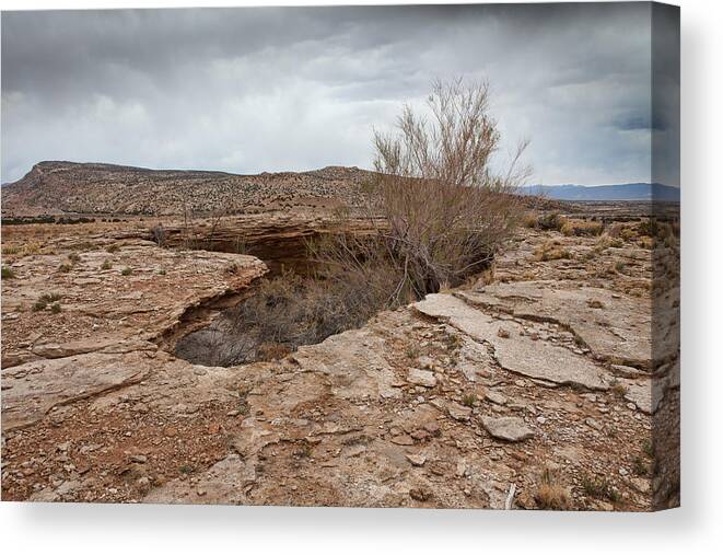 2011 Canvas Print featuring the photograph Sinkhole - White Mesa by Del Duncan