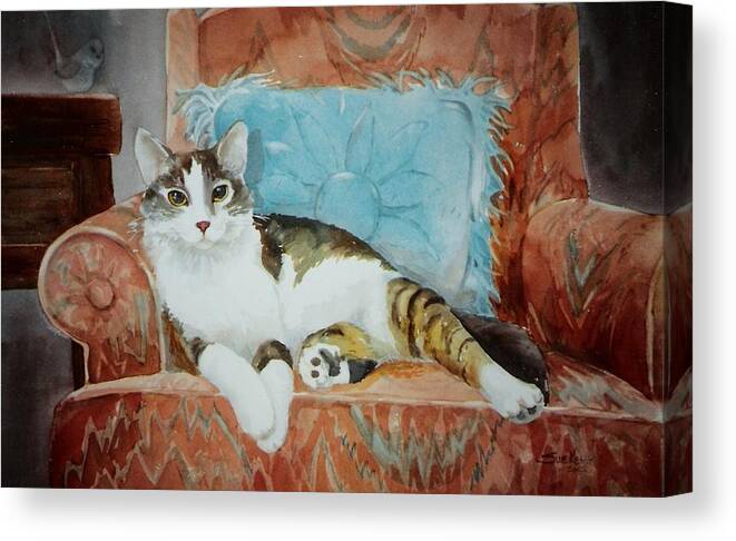 Cat Painting Canvas Print featuring the painting Sitting Pretty by Sue Kemp