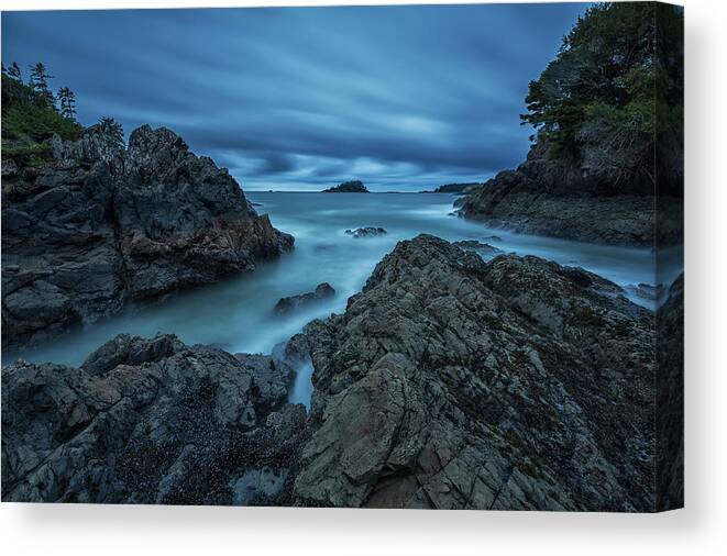 Vancouver Island Canvas Print featuring the photograph Six Minute Exposure Of The Clouds And by Robert Postma / Design Pics