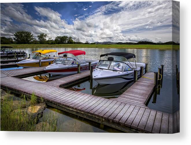 Boats Canvas Print featuring the photograph Ski Nautique by Debra and Dave Vanderlaan