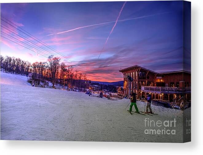 Skiing Canvas Print featuring the photograph Skiing West Virginia at Timberline by Dan Friend