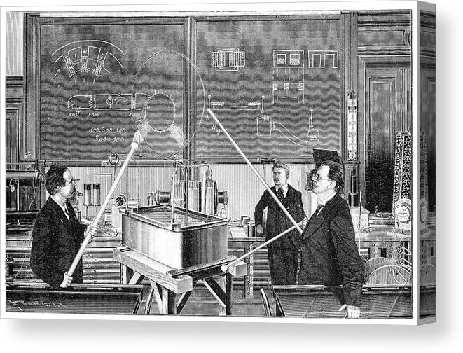 Adolf Slaby Canvas Print featuring the photograph Slaby's Electrotechnical Laboratory by Science Photo Library