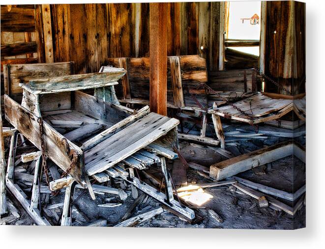 Bodie Canvas Print featuring the photograph Sled Decay by Lana Trussell