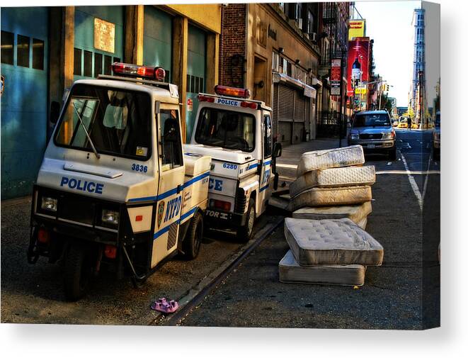 City Canvas Print featuring the photograph Sleepy Patrol by Mike Martin