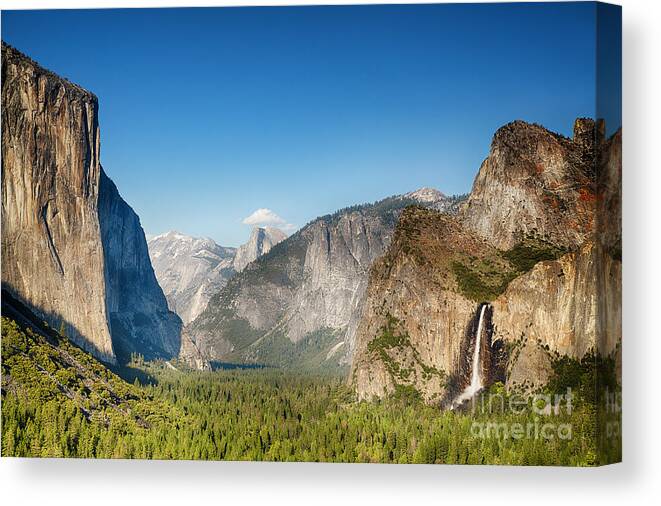Park Canvas Print featuring the photograph Small clouds over the Half Dome by Jane Rix