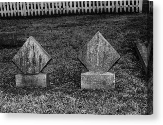 Cemetery Canvas Print featuring the photograph Small Markers by Robert Hebert