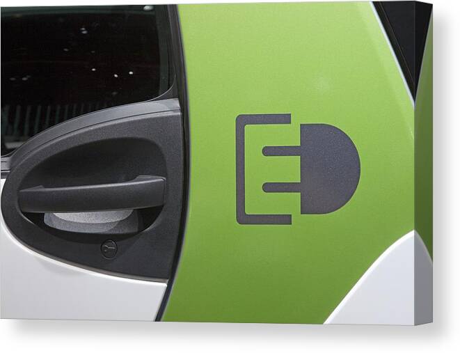 Smart Fortwo Canvas Print featuring the photograph Smart Fortwo Electric Car by Jim West