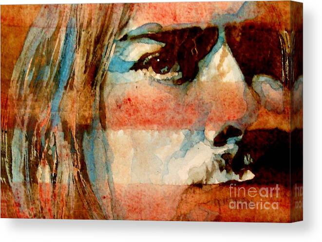 Kurt Cobain Canvas Print featuring the painting Smells Like Teen Spirit by Paul Lovering