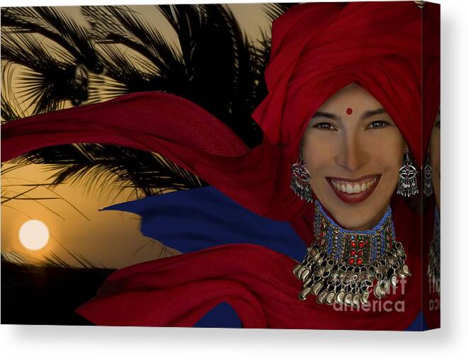 Faces Canvas Print featuring the digital art Smilenea by Angelika Drake