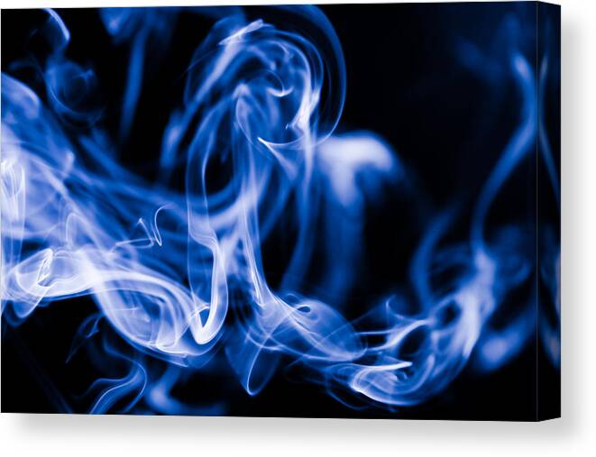 Abstract Canvas Print featuring the photograph Smoke Close Up by Marc Garrido