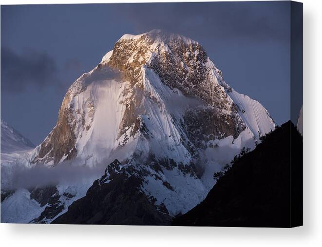 Cyril Ruoso Canvas Print featuring the photograph Snow-covered Peaks Huscaran Mountain by Cyril Ruoso