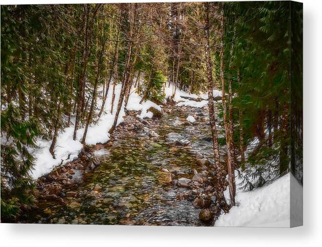 River Canvas Print featuring the photograph Snow River by Ken Stanback