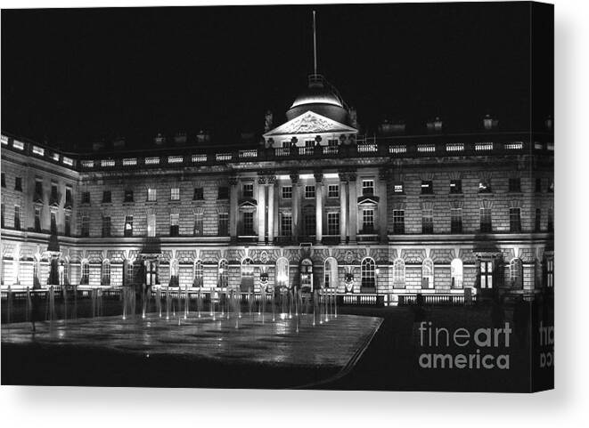 Somerset House Canvas Print featuring the photograph Somerset House b/w by Hermes Fine Art