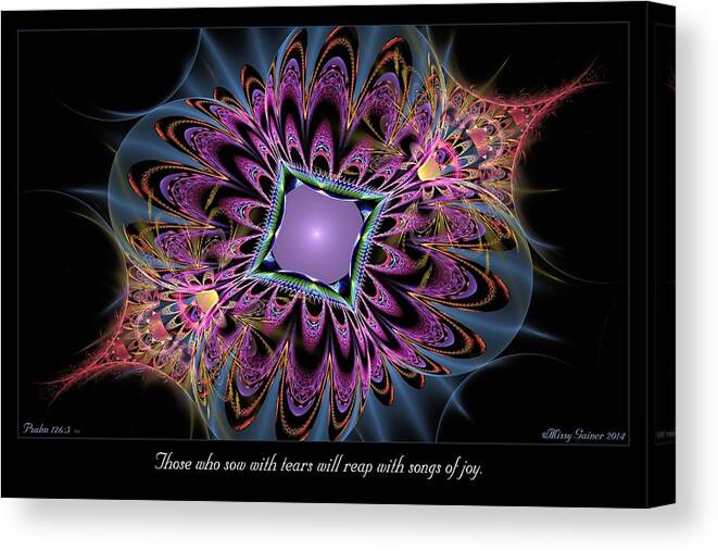 Fractal Canvas Print featuring the digital art Songs of Joy by Missy Gainer