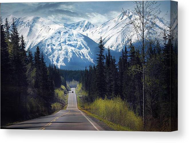 Canada Canvas Print featuring the photograph South Bound on the Cassiar Highway by Dyle  Warren