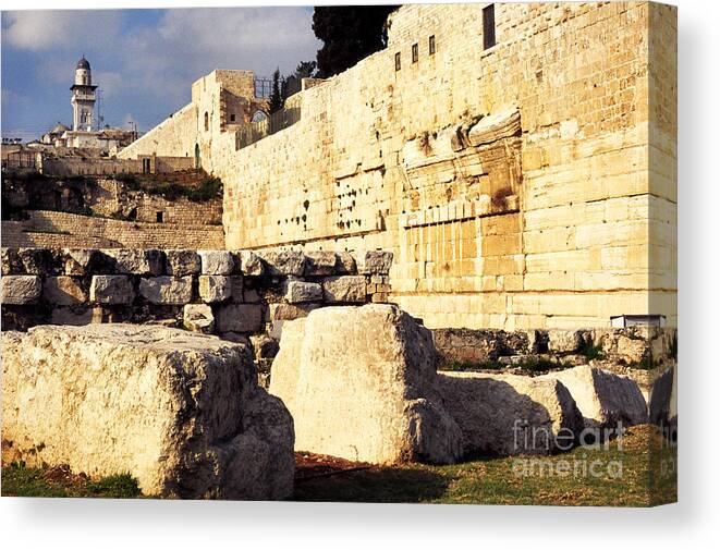Israel Canvas Print featuring the photograph Southern Temple Mount by Thomas R Fletcher