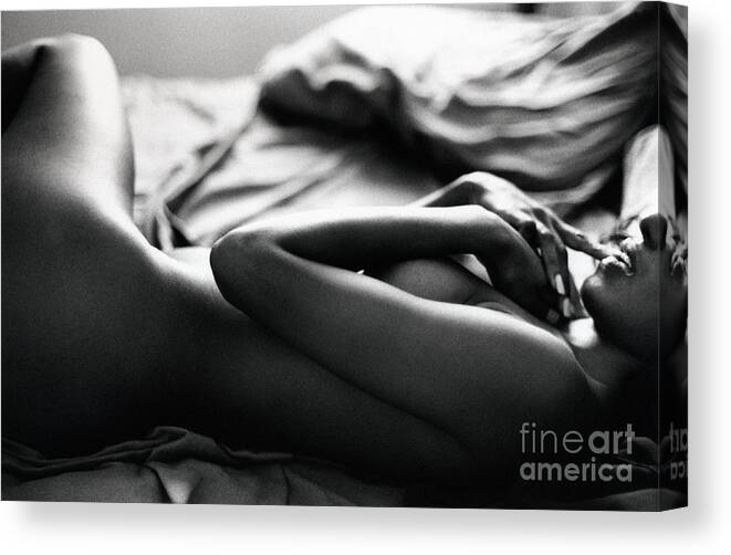 Nude Canvas Print featuring the photograph SP in bed by Tony Cordoza