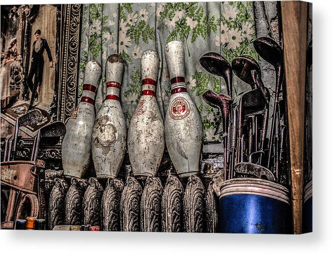 Bowling Pins Canvas Print featuring the photograph Spare Pins by Ray Congrove