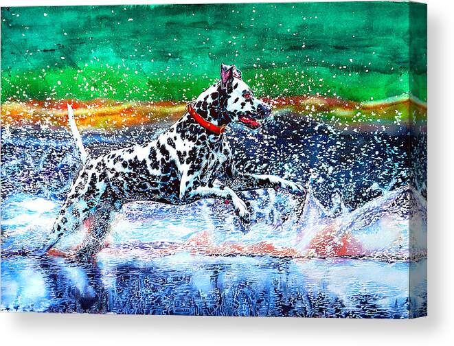 Animal Canvas Print featuring the painting Sparky by Xavier Francois Hussenet