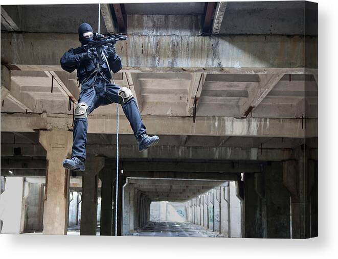 Special Forces Operator During Assault Canvas Print / Canvas Art