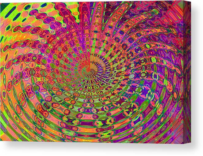 Abstract Canvas Print featuring the photograph Spiral in Red by Karol Blumenthal