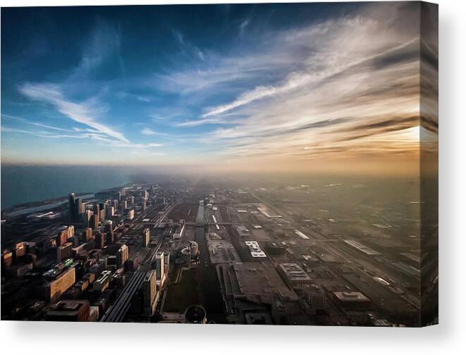 Outdoors Canvas Print featuring the photograph Sprawling City Looking South by By Ken Ilio