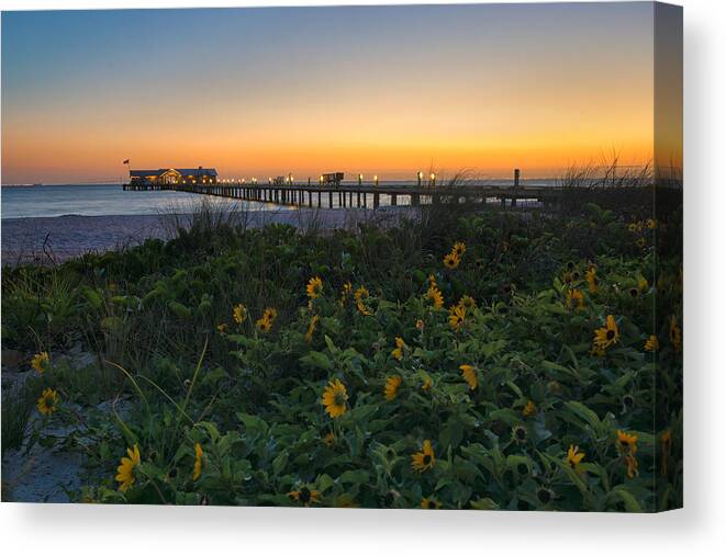 City Pier Canvas Print featuring the photograph Spring at City Pier by Darylann Leonard Photography