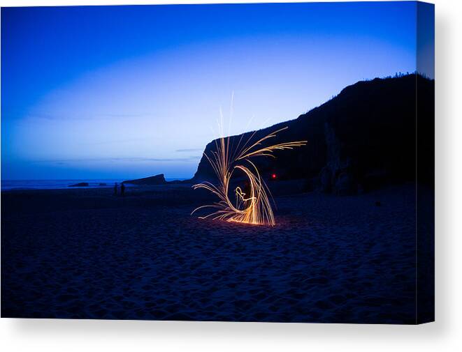 Davenport Beach Canvas Print featuring the photograph Squiggles by Weir Here And There