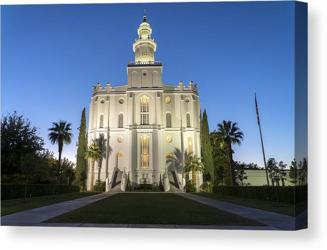 Utah Canvas Print featuring the photograph St. George Temple by Dustin LeFevre