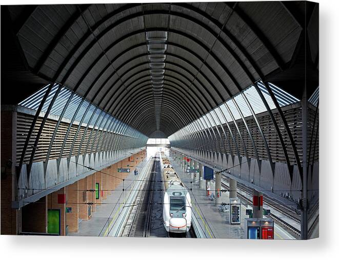 Tranquility Canvas Print featuring the photograph St Justa Station Seville by Allan Baxter