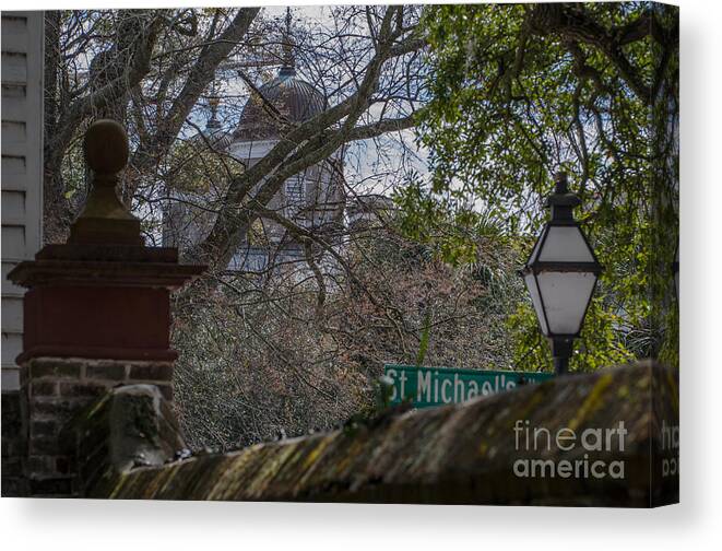 St. Michael's Alley Canvas Print featuring the photograph St. Michaels Alley in Charleston by Dale Powell