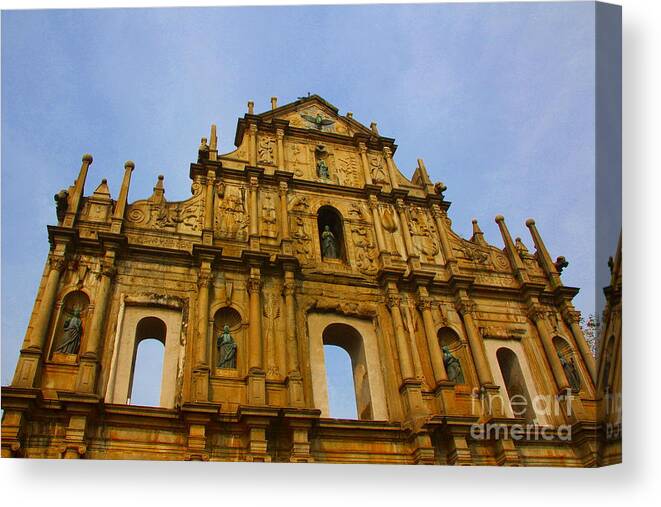 Saint Canvas Print featuring the photograph St. Paul Church in Macao by Amanda Mohler
