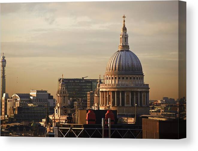 St Paul's Canvas Print featuring the photograph St Paul's Cathedral in London by Matthew Gibson