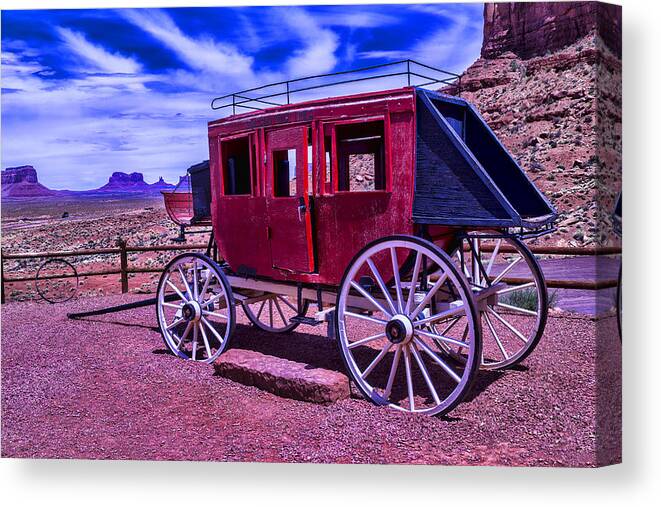 Stage Canvas Print featuring the photograph Stage Coach Monument Valley by Garry Gay