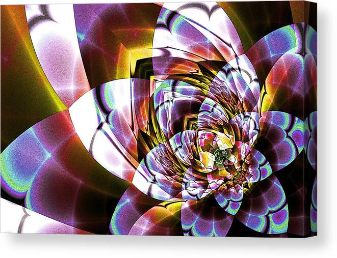 Stained Canvas Print featuring the digital art Stained Glass Blossom by Kiki Art
