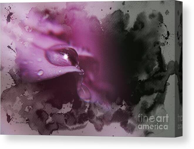 Macro Canvas Print featuring the photograph Star in the droplet by Yumi Johnson